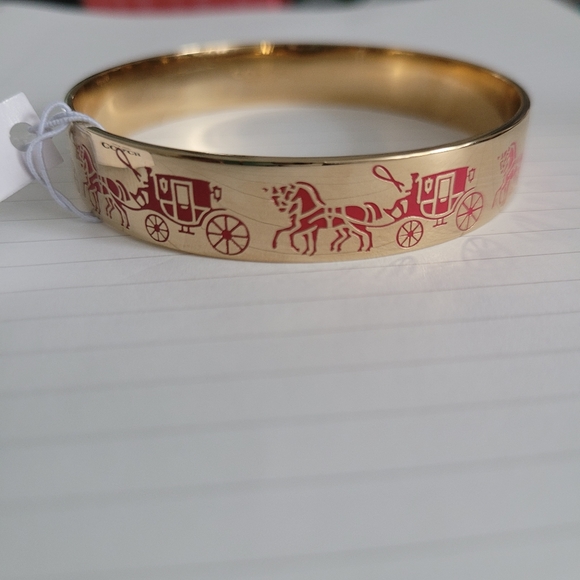 Coach Jewelry - Coach Horse Bangle - Gold and Red